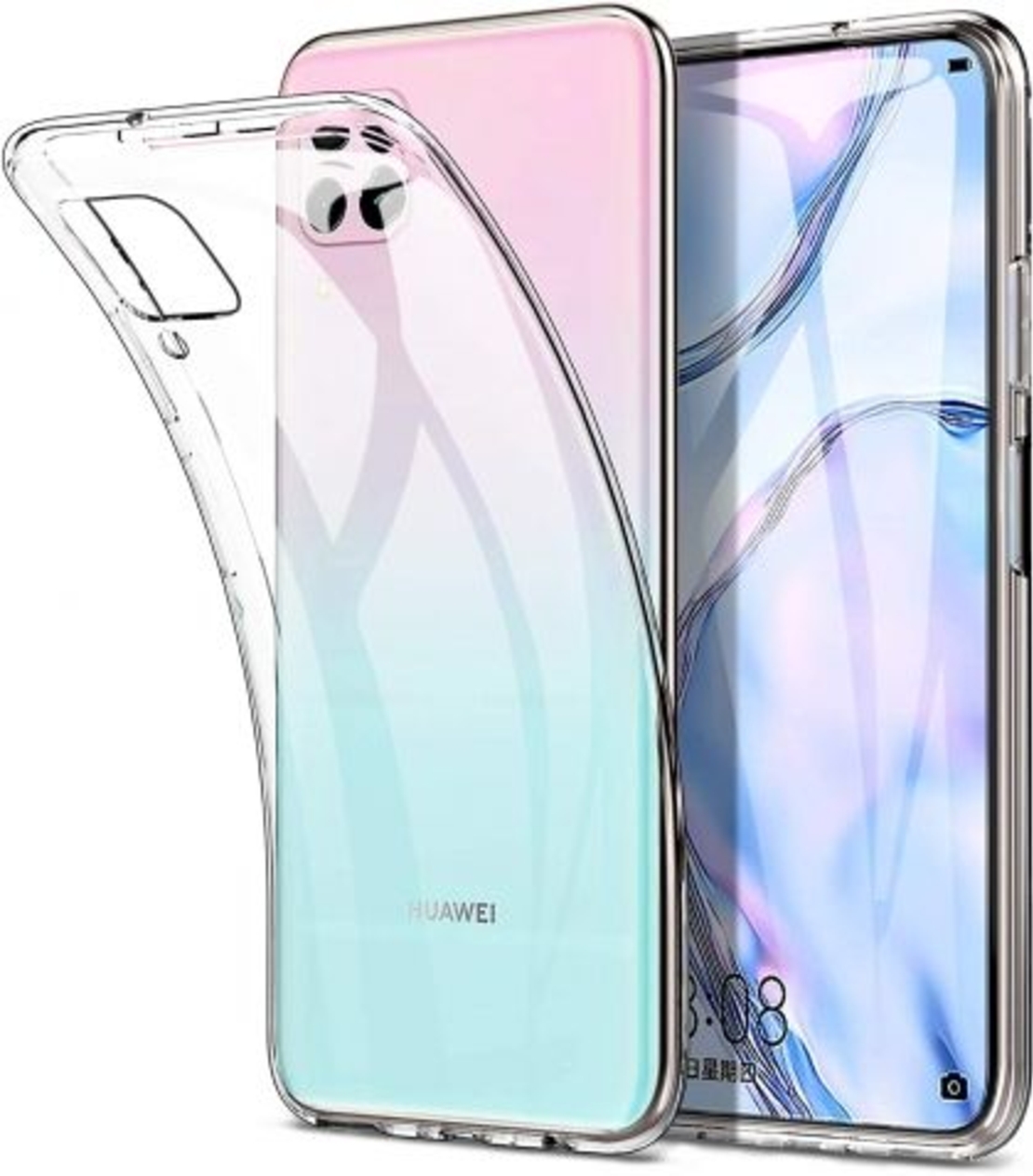 Ултра тънък силиконов гръб за Huawei P40 Lite, Прозрачен