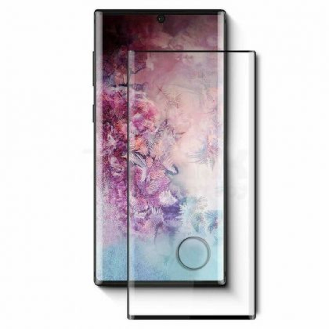3D Стъклен протектор с изрез за пръстов отпечатък Full Cover за Samsung N970 Galaxy Note 10, Черен (case friendly)