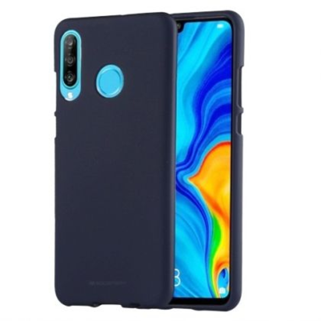 Луксозен гръб Mercury Goospery Soft Feeling за Huawei P30 Lite, Син