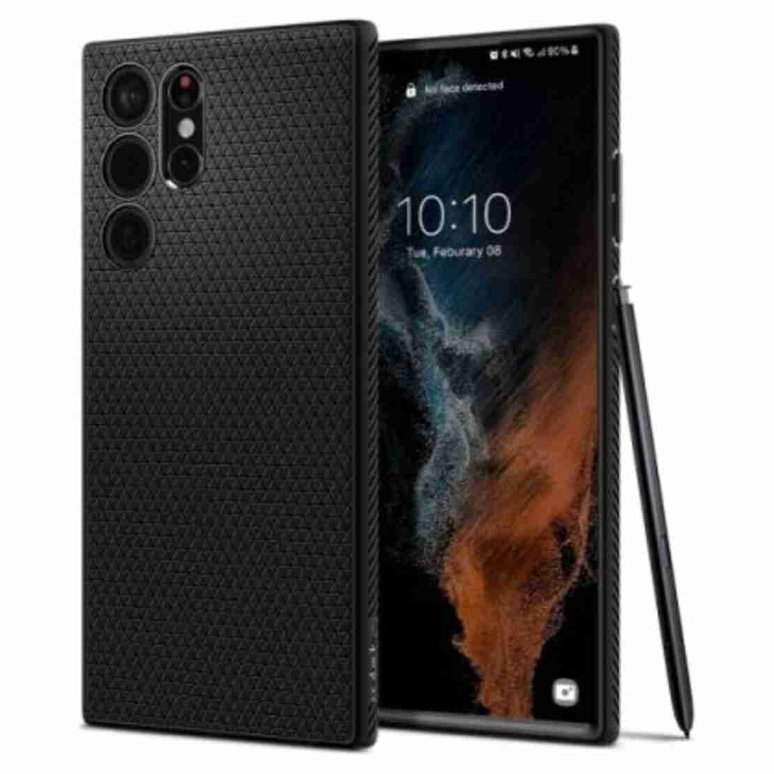 Кейс Spigen, Liquid Air, за Samsung Galaxy S22 Ultra (ACS03915), Черен