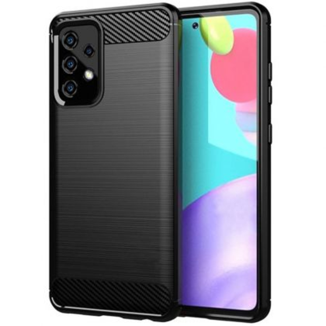 Anti Shock гръб Carbon за Samsung Galaxy A52/A52S 4G/5G, Черен