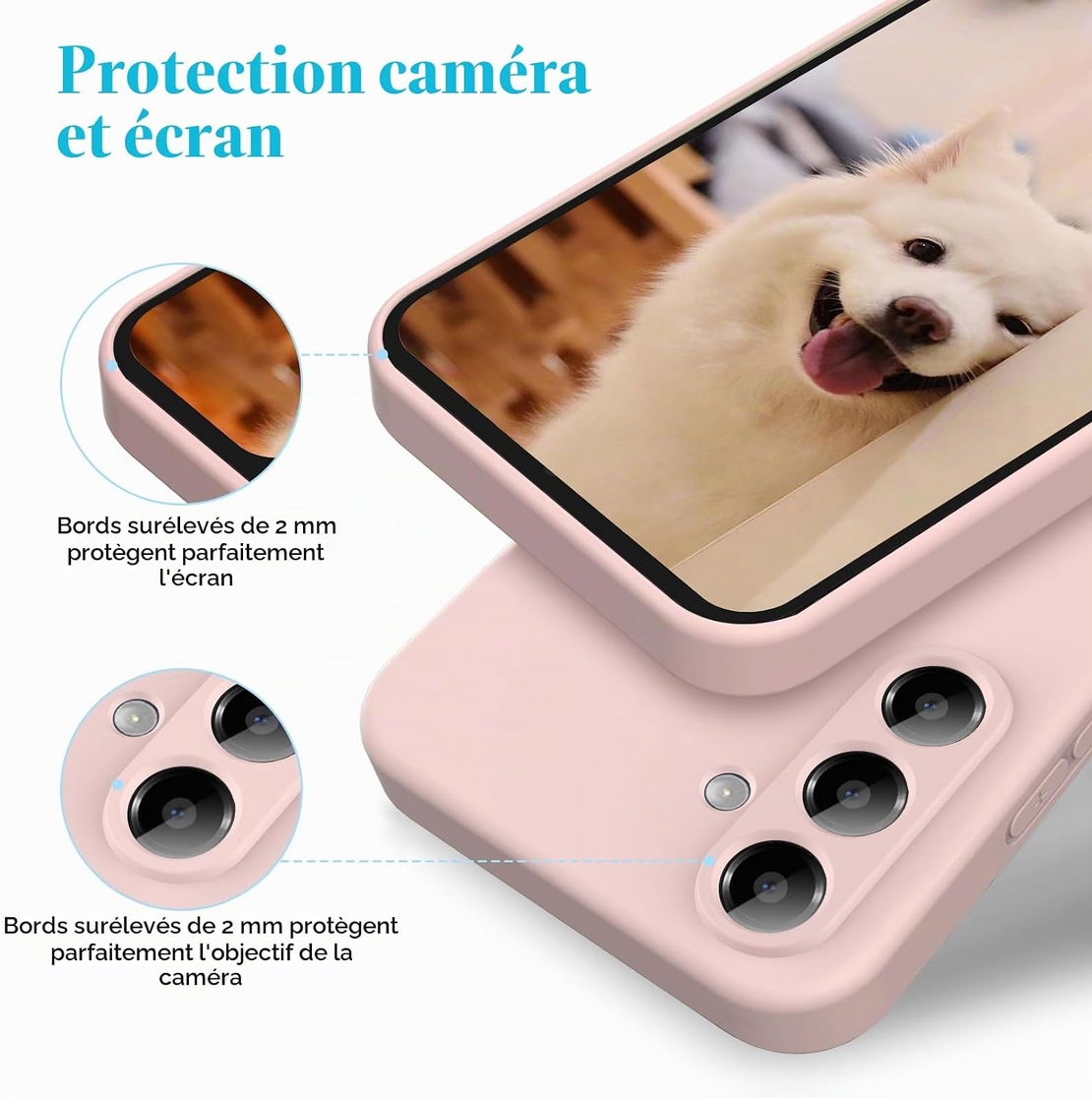 Кейс Silicone Lite за Samsung Galaxy A17, Защита около камерата, Розова пудра