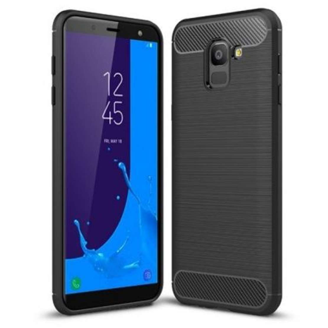 Anti Shock гръб Carbon за Samsung J600 Galaxy J6 2018, Черен