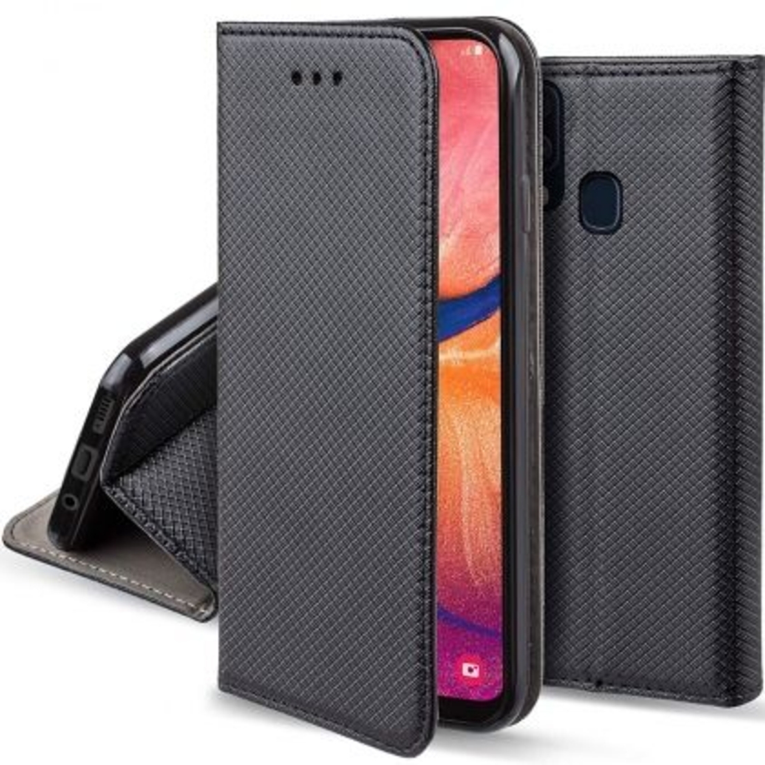 Кожен калъф Flip Book Smart за Samsung A305/A205 Galaxy A30/A20, Черен