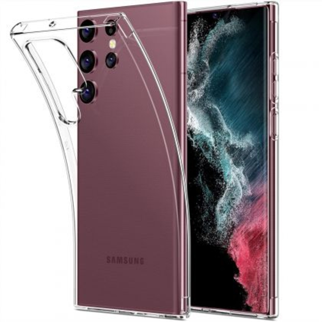 Ултра тънък силиконов гръб за Samsung Galaxy S22 Ultra, Прозрачен