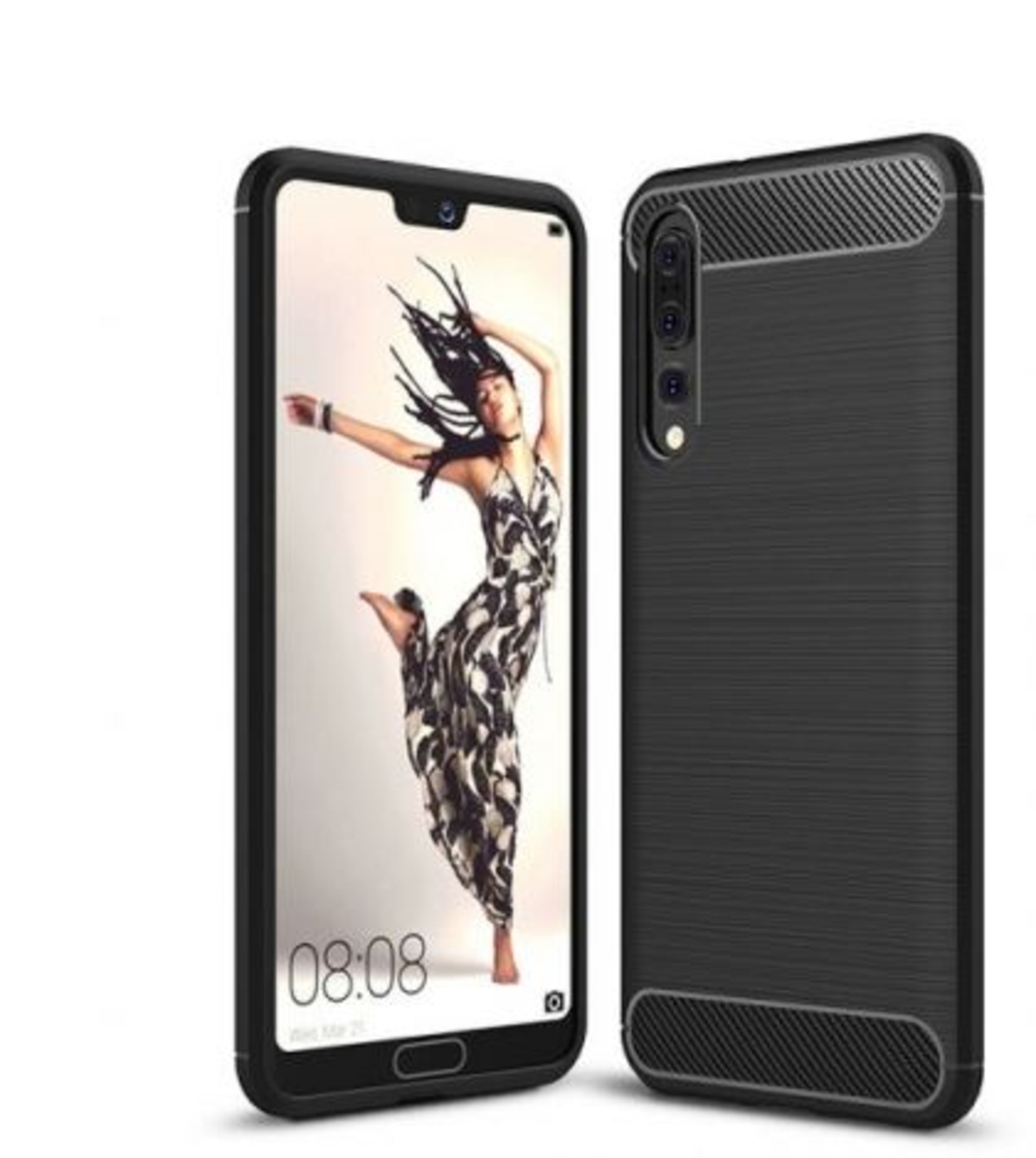 Anti Shock гръб Carbon за Huawei P20 Pro/Plus, Черен