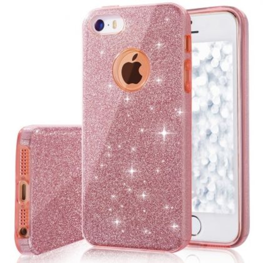 Силиконов гръб Emily Shining за IPhone 5/5S/SE, Розов