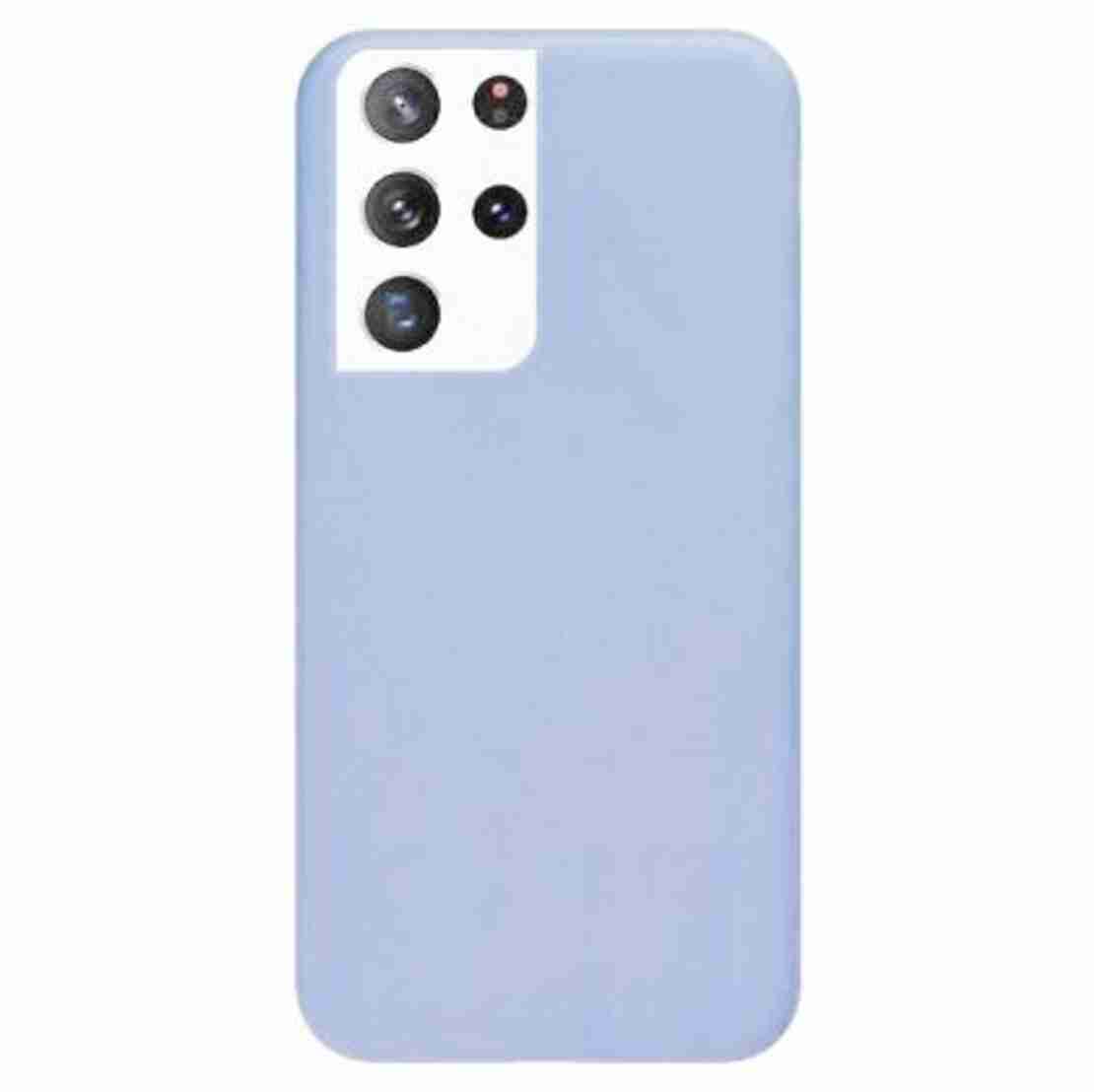 Силиконов матиран гръб SoftSolid за Samsung Galaxy S21 Ultra, Небесно синьо
