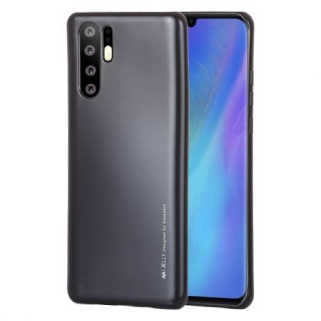 Луксозен силиконов гръб i-Jelly Metal Mercury за Huawei P30 Pro, Черен