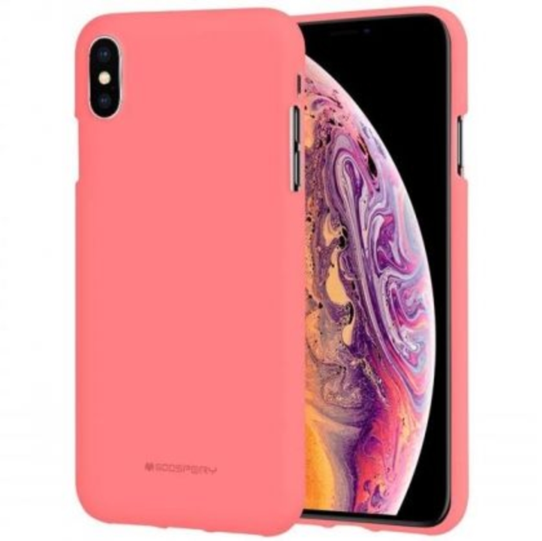 Луксозен гръб Mercury Goospery Soft Feeling за IPhone X/XS, Розов