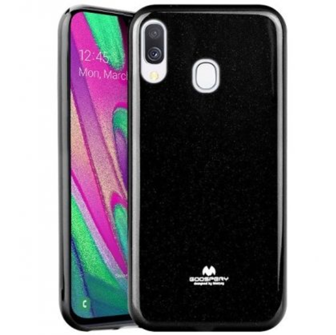Луксозен гръб Jelly Mercury Goospery за Samsung A405 Galaxy A40, Черен