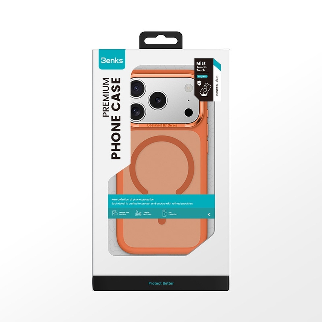 Кейс Magsafe Mist Metal Frame за IPhone 17 Pro-Benks, Оранжев