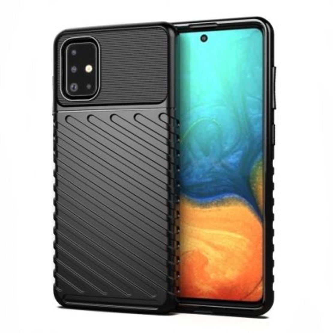 Противоударен кейс Thunder за Samsung A715 Galaxy A71, Черен