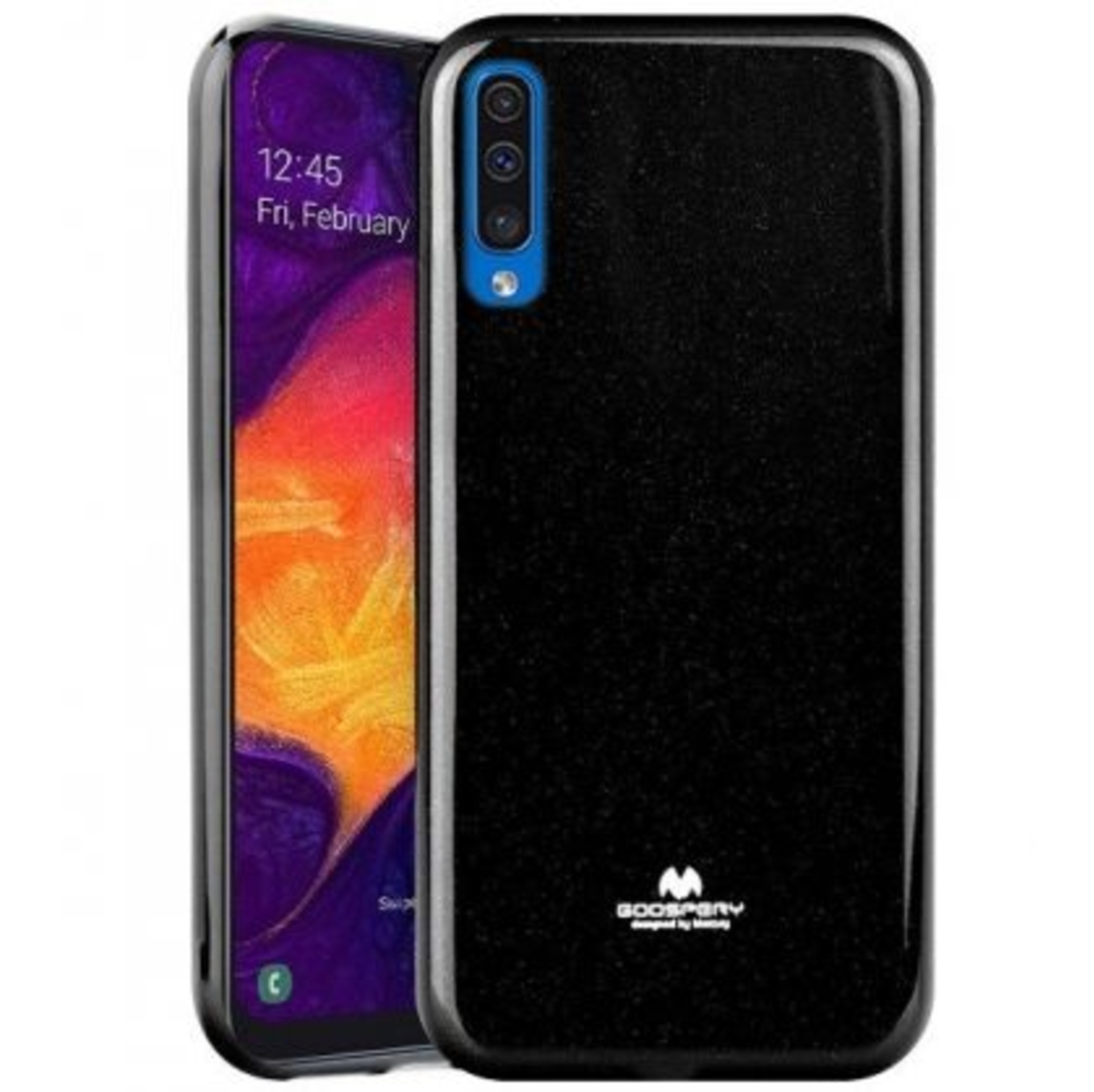 Луксозен гръб Jelly Mercury Goospery за Samsung A505 Galaxy A50, Черен