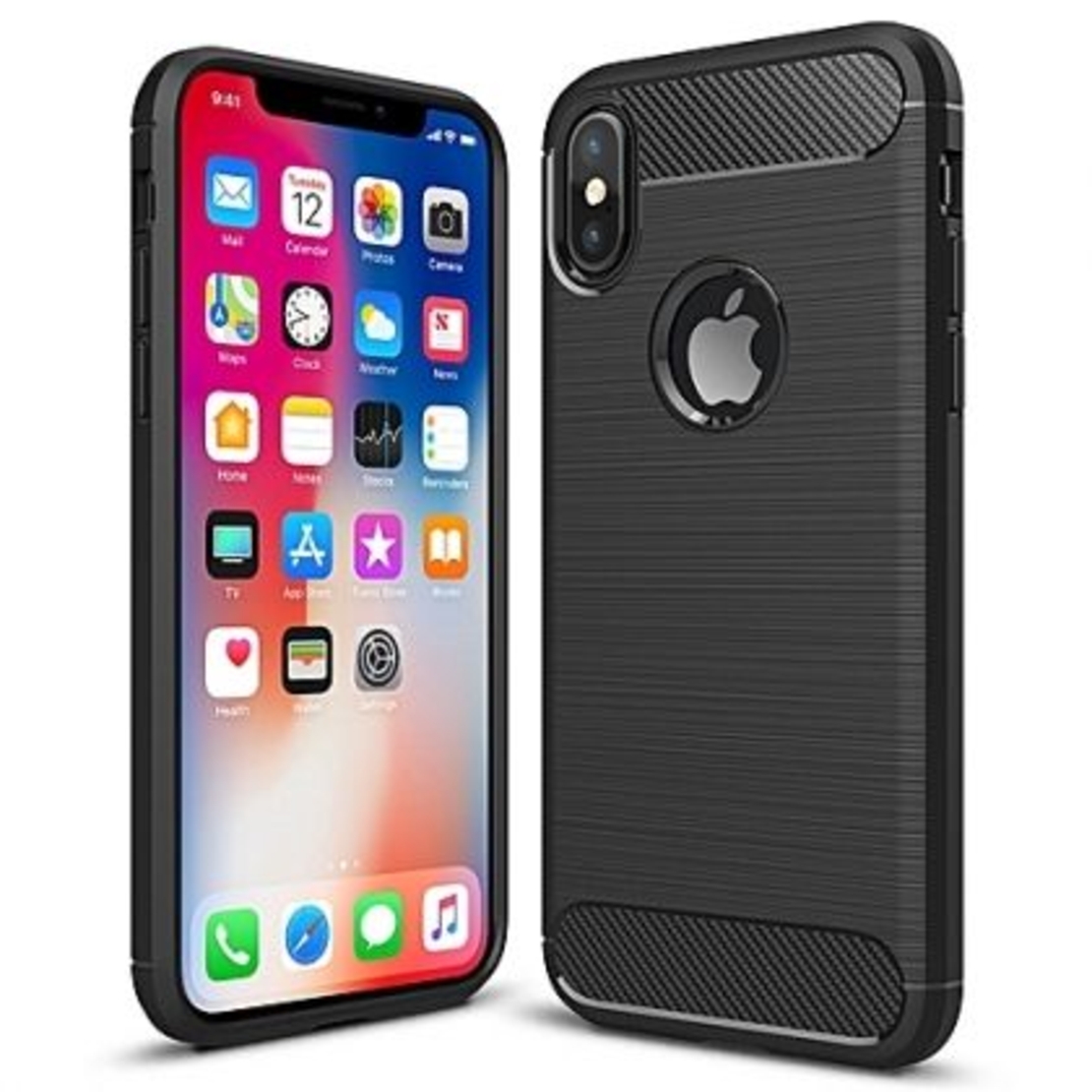 Anti Shock гръб Carbon за IPhone X/XS, Черен