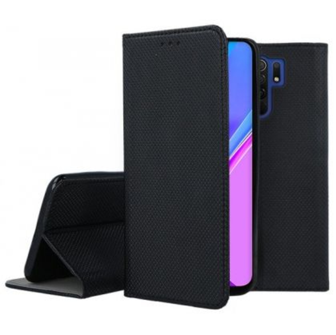 Калъф Flip Book Smart за Xiaomi Redmi 9, Черен