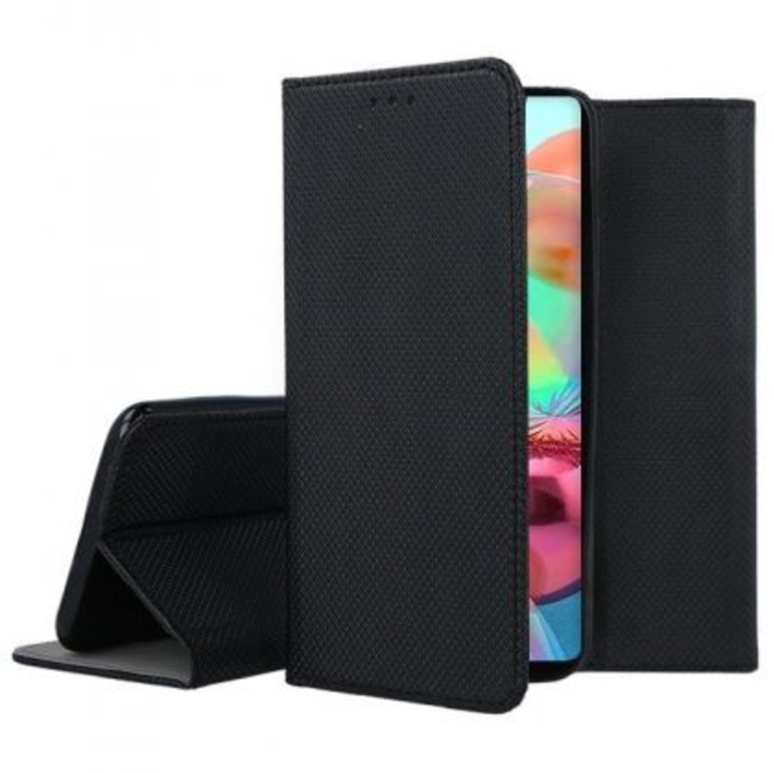 Кожен калъф Flip Book Smart за Samsung A715 Galaxy A71, Черен
