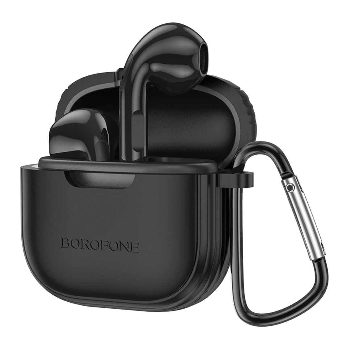 Слушалки Borofone, Bluetooth earphones TWS BW29, Charm+черен силиконов кейс, Черни