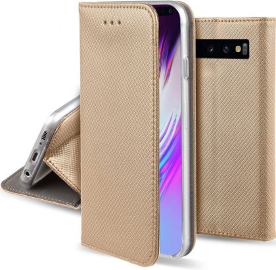Кожен калъф Flip Book Smart за Samsung G970 Galaxy S10E, Златен
