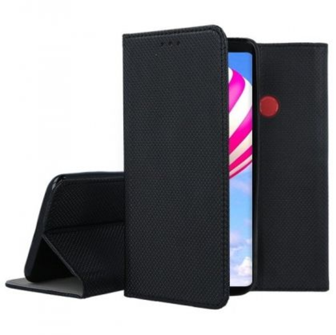 Кожен калъф Flip Book Smart за Xiaomi MI A2, Черен