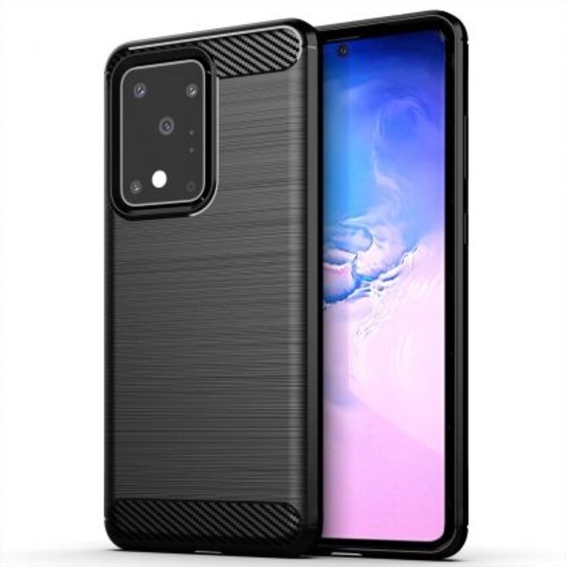 Anti Shock гръб Carbon за Samsung Galaxy S20 Ultra, Черен