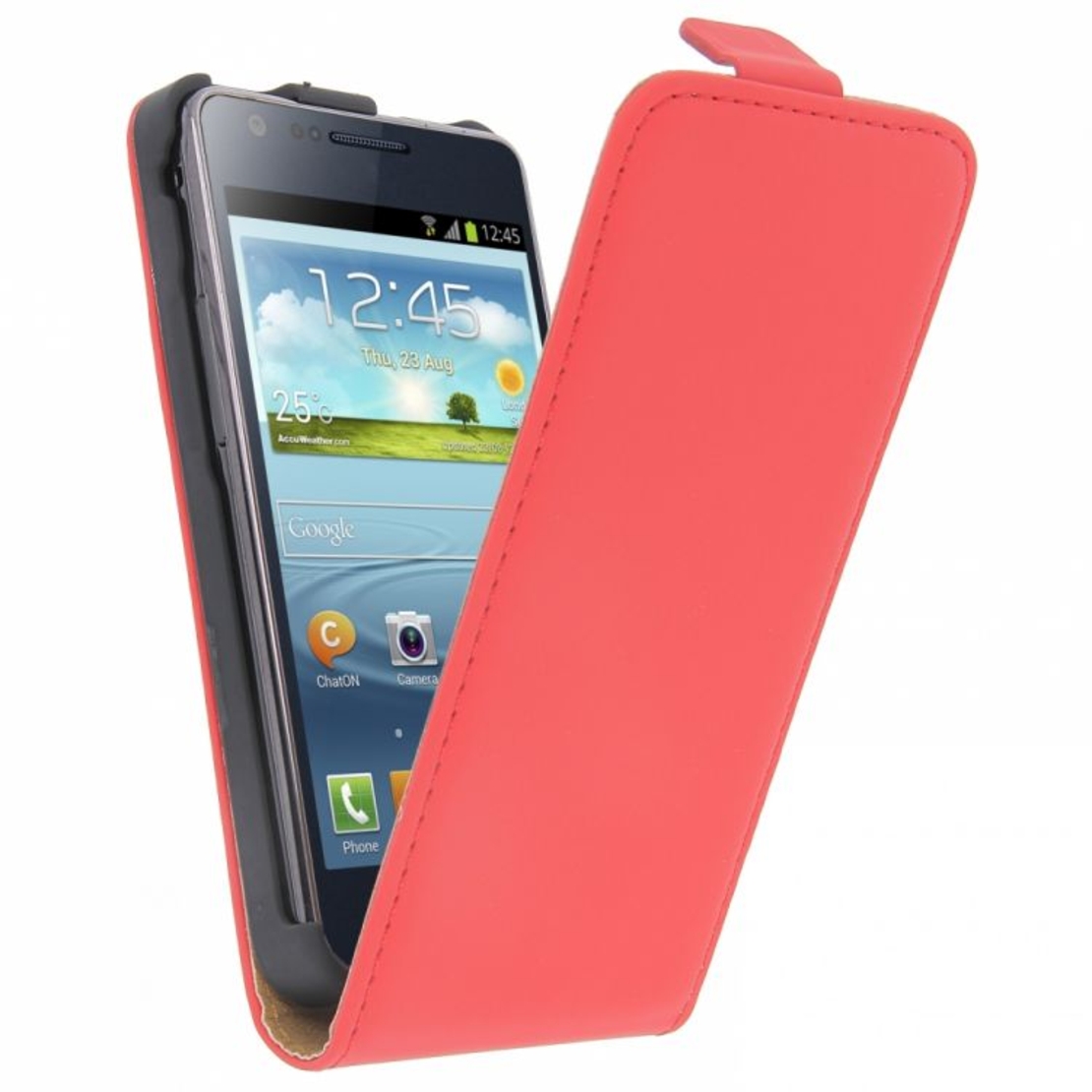 Кожен Flip калъф за Samsung Galaxy i9100 SII С БЕЗПЛАТЕН ПРОТЕКТОР ЗА ДИСПЛЕЙ