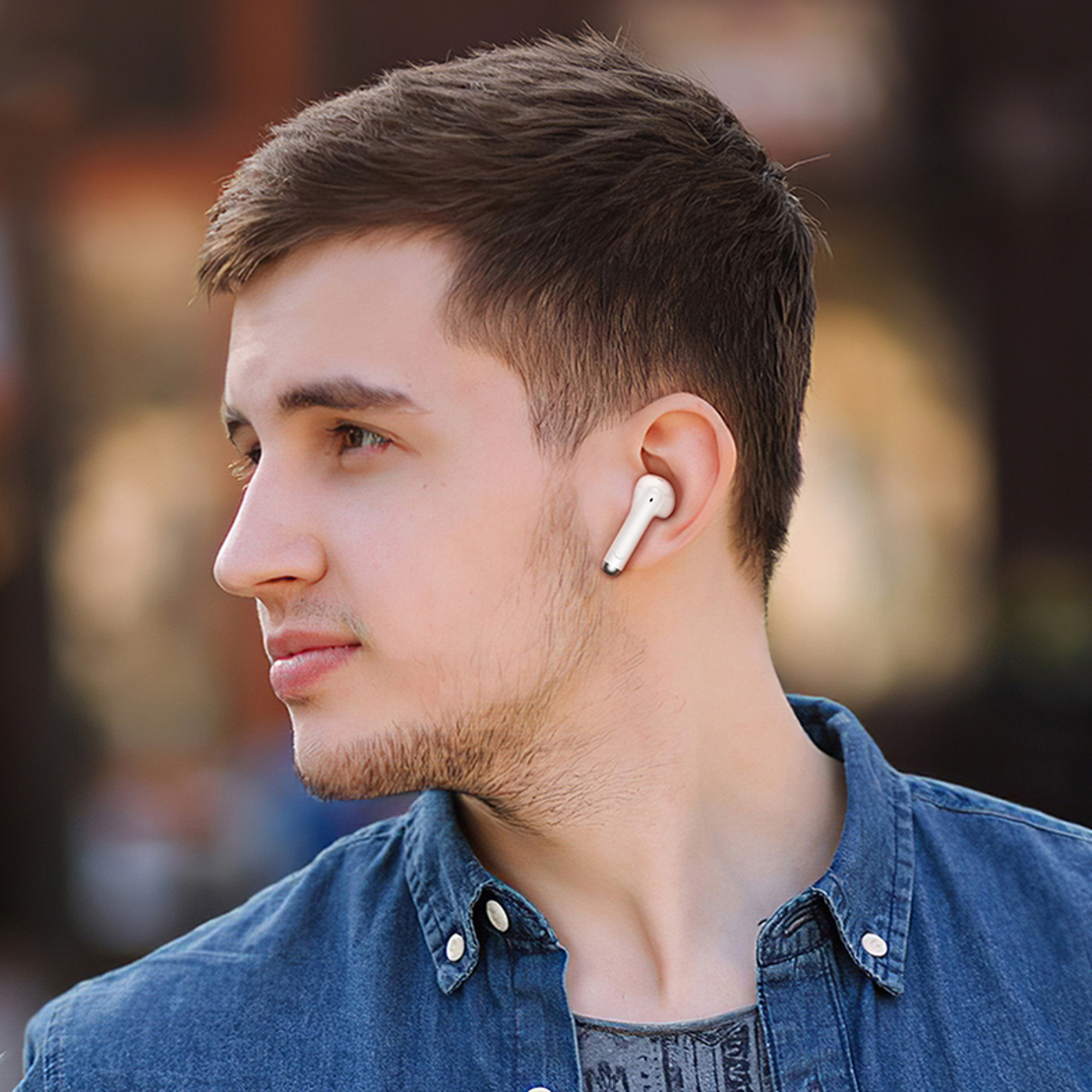 Слушалки Borofone, Bluetooth TWS Earphones FQ3 Soulmate, ANC+ENC шумопотискане, Бели