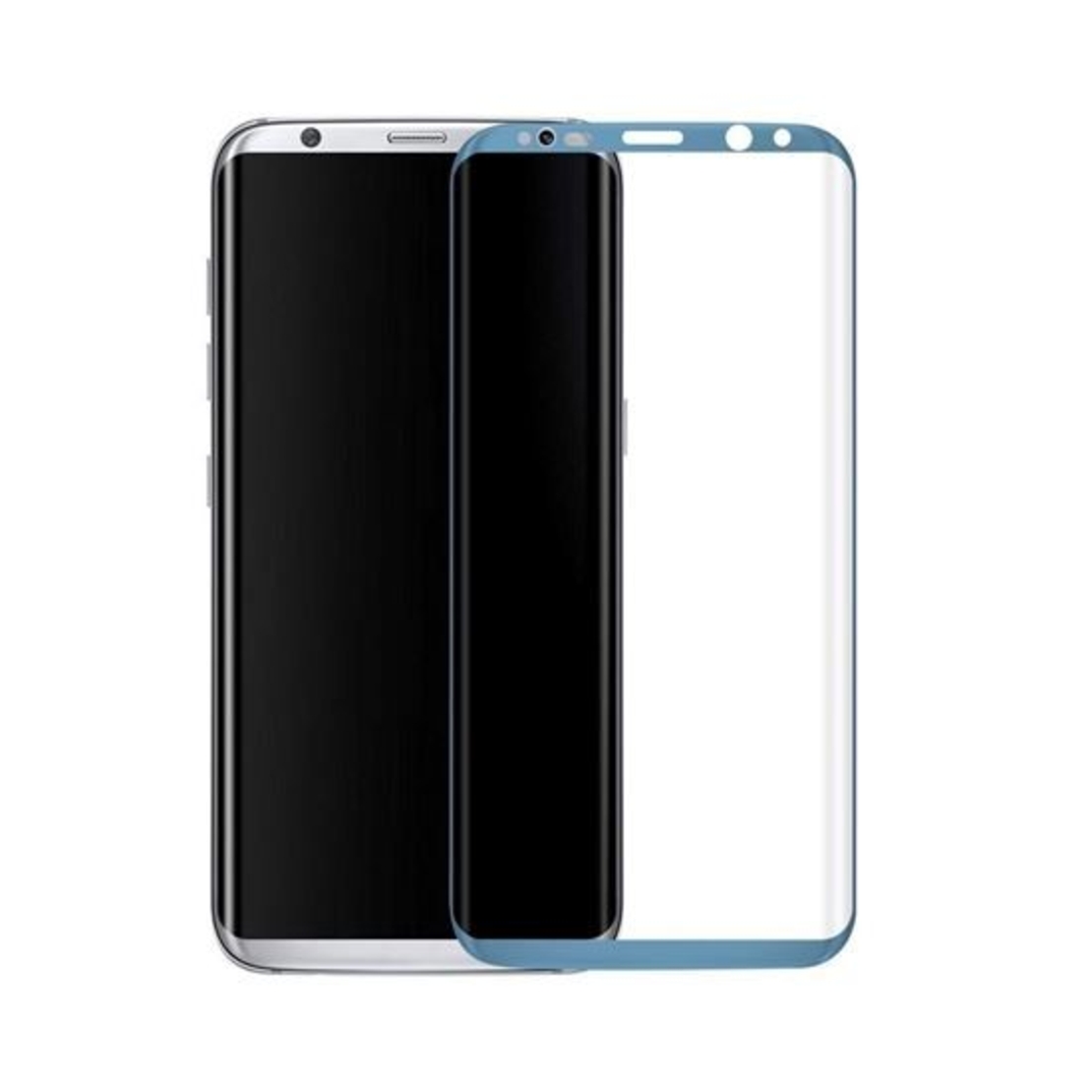 3D Стъклен протектор Full Cover за Samsung G955 Galaxy S8, Син