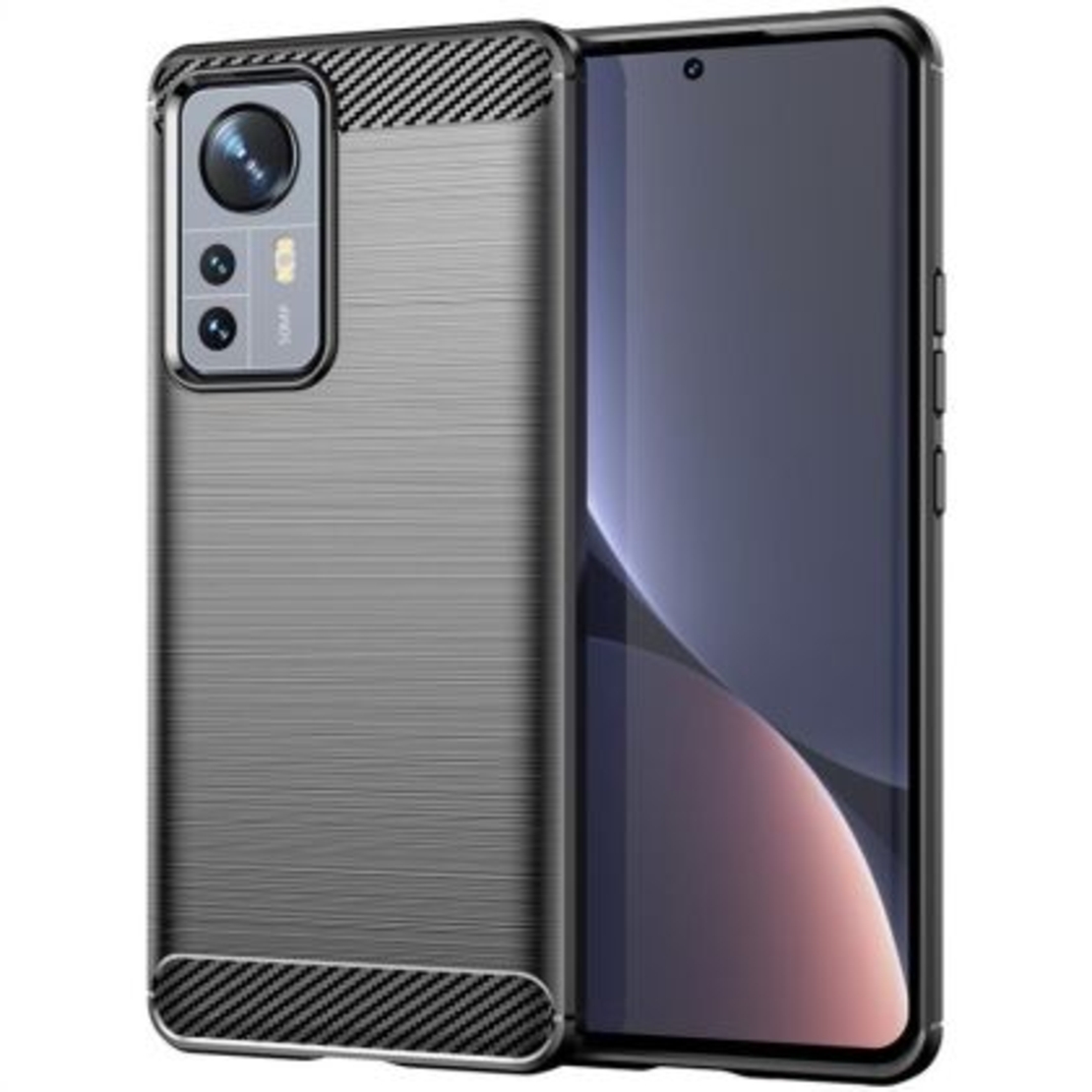 Anti Shock гръб Carbon за Xiaomi 12/12X, Черен