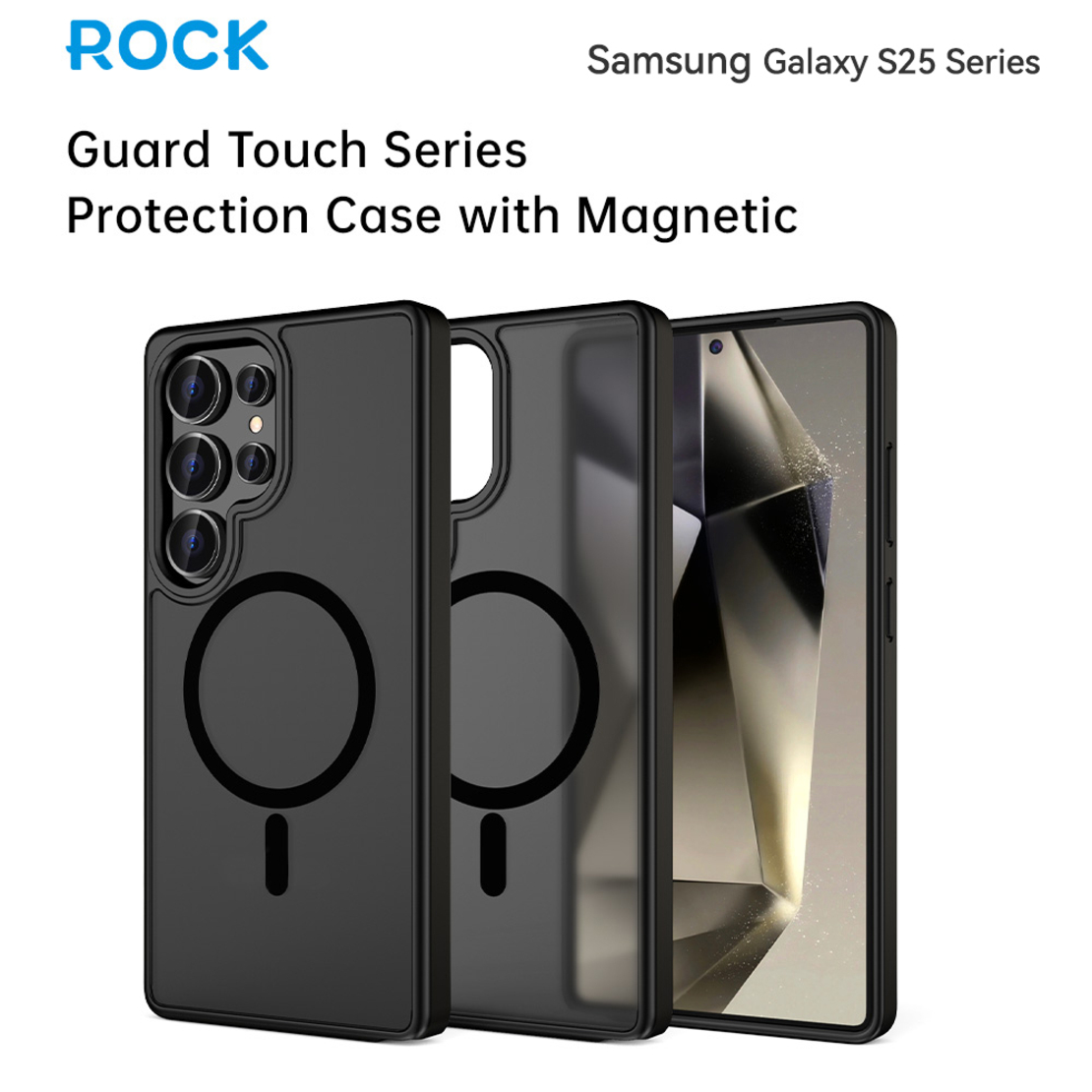 Кейс Magsafe Magnetic Crystal за Samsung Galaxy S25 Ultra-Rock, Черен