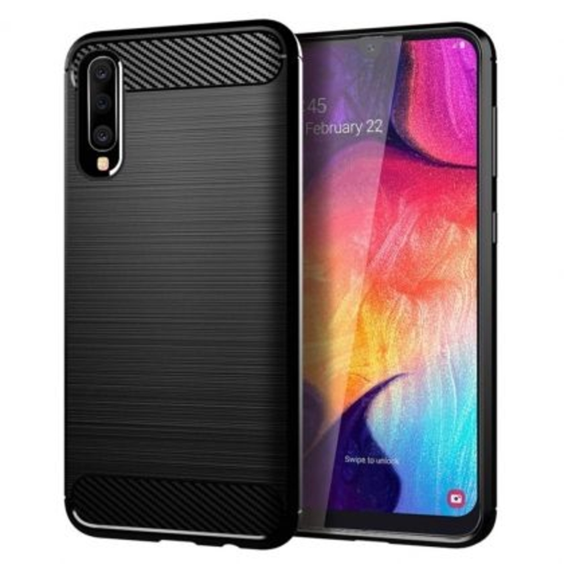 Anti Shock гръб Carbon за Samsung A505 Galaxy A50, Черен