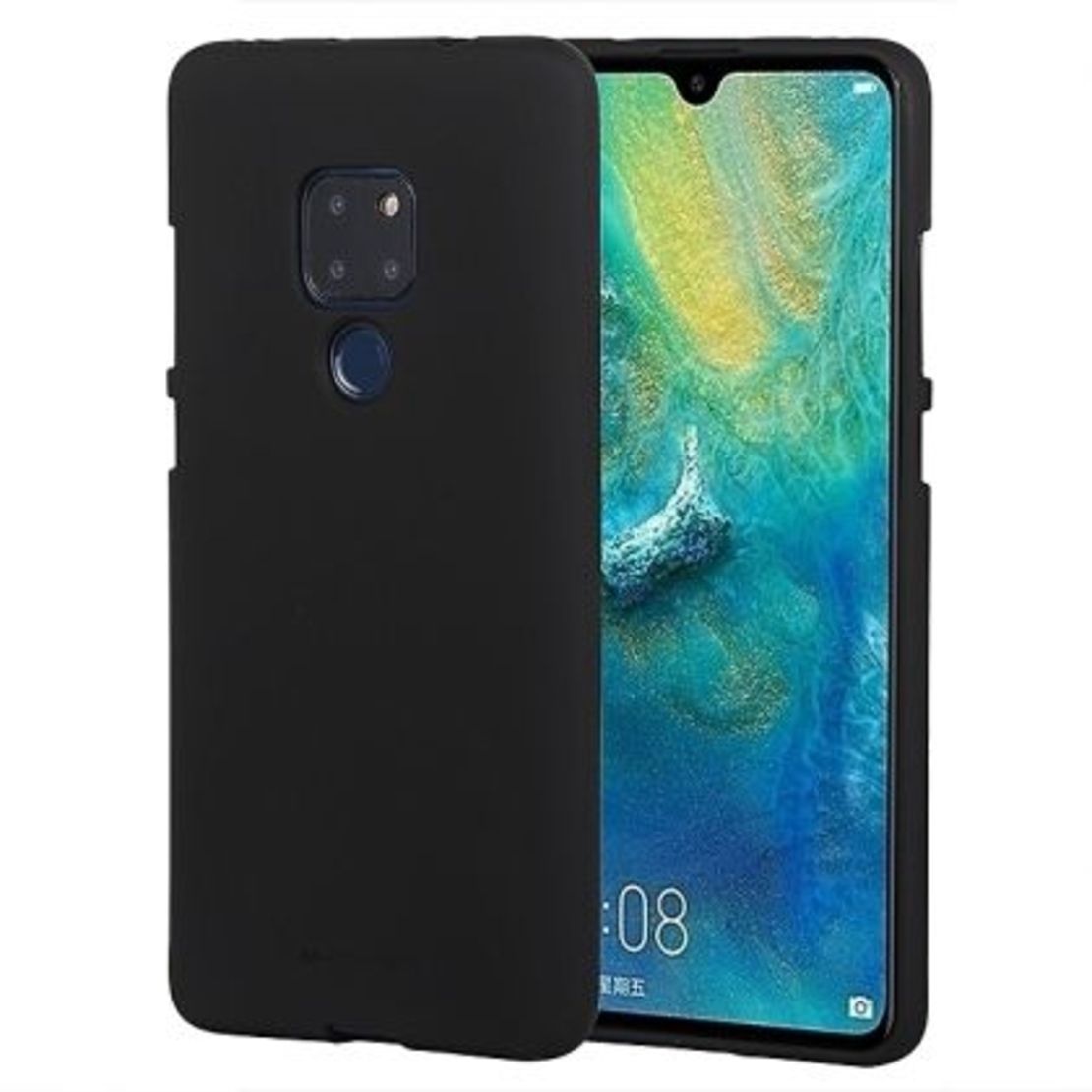 Луксозен гръб Mercury Goospery Soft Feeling за Huawei Mate 20, Черен