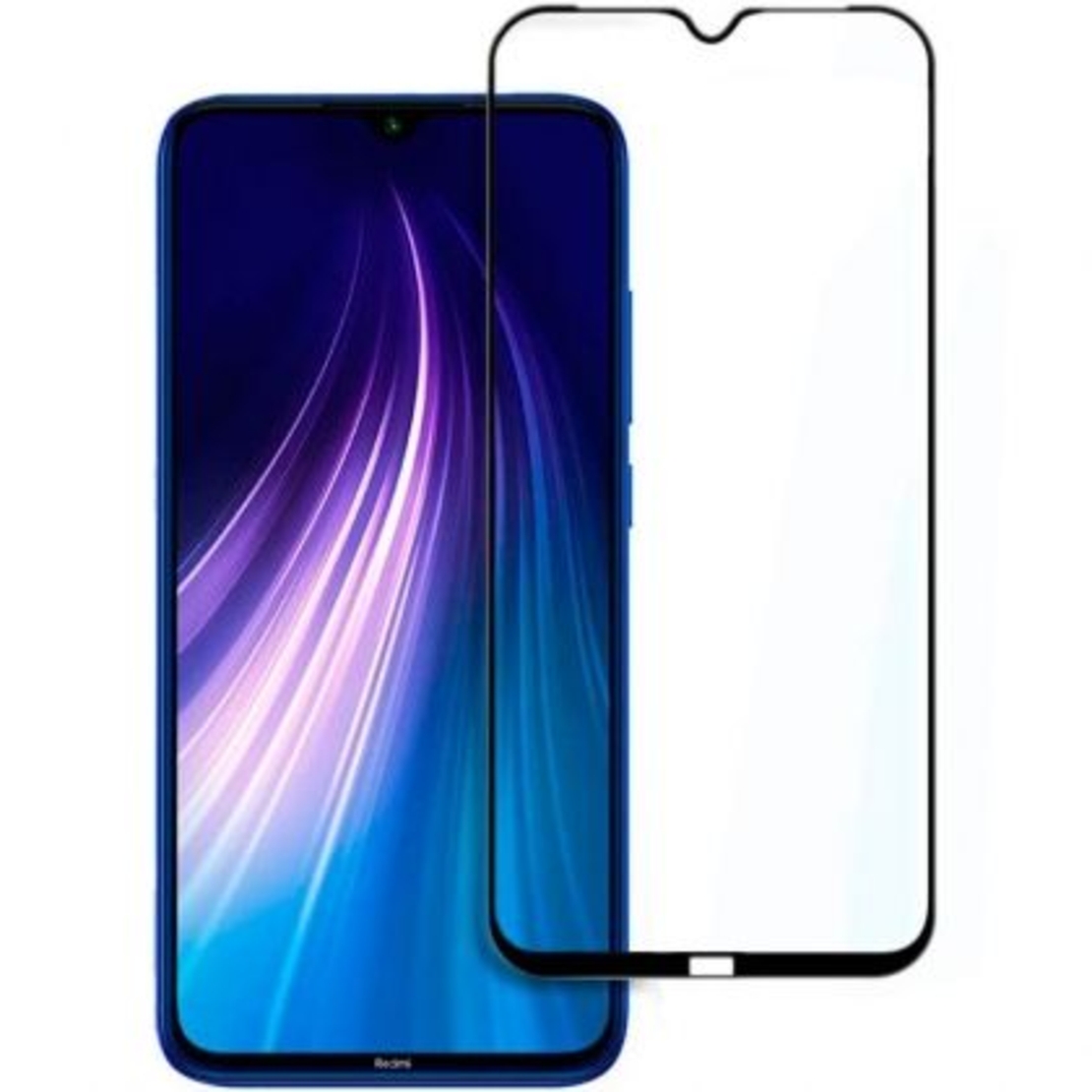 5D Premium Class стъклен протектор Full Glue Cover за Xiaomi Redmi Note 8, Черен
