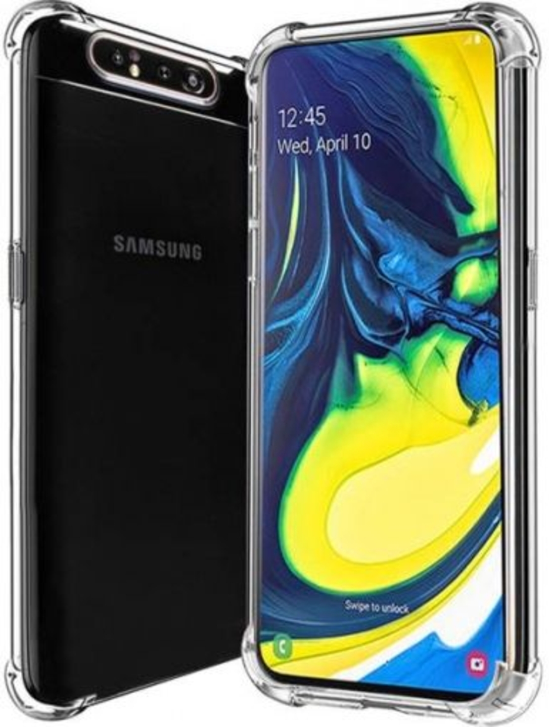 Anti Shock силиконов гръб за Samsung A805 Galaxy A80, Прозрачен