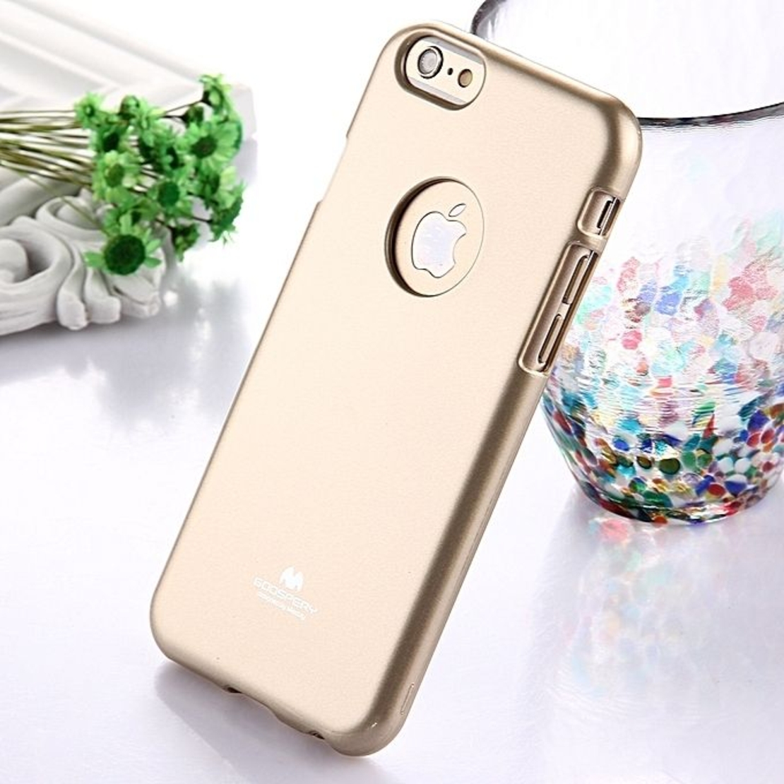 Луксозен силиконов гръб Jelly Mercury Goospery за IPhone X/XS, Златен