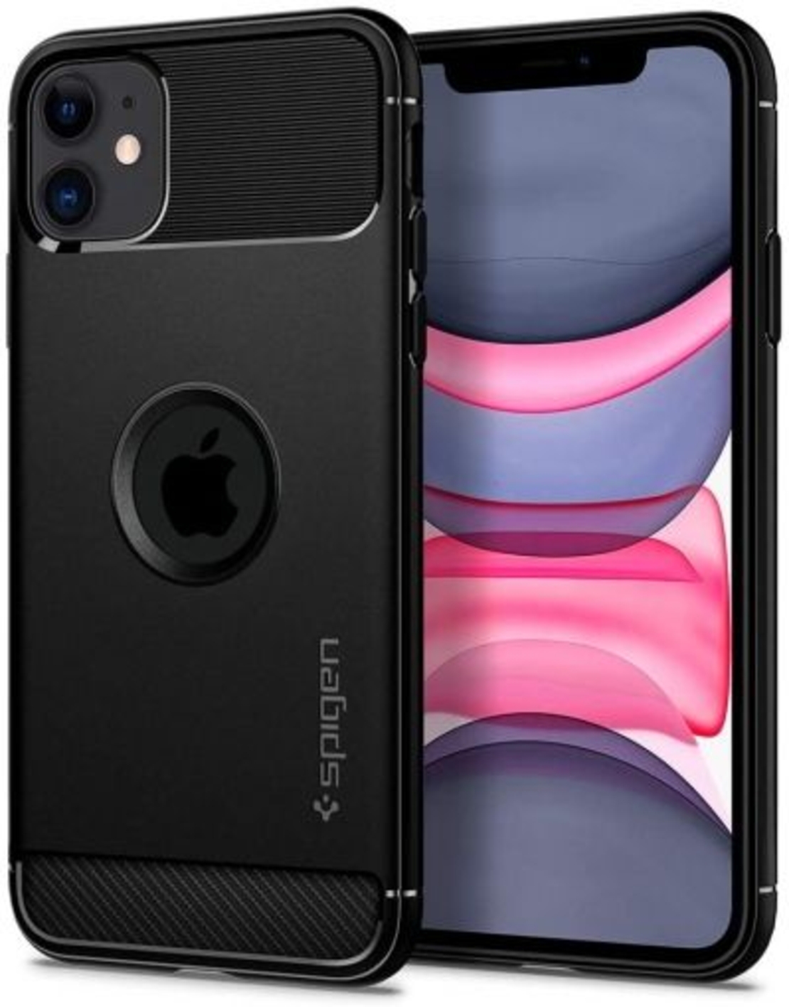 Кейс Spigen, Rugged Armor, за Iphone 11, Черен Matt