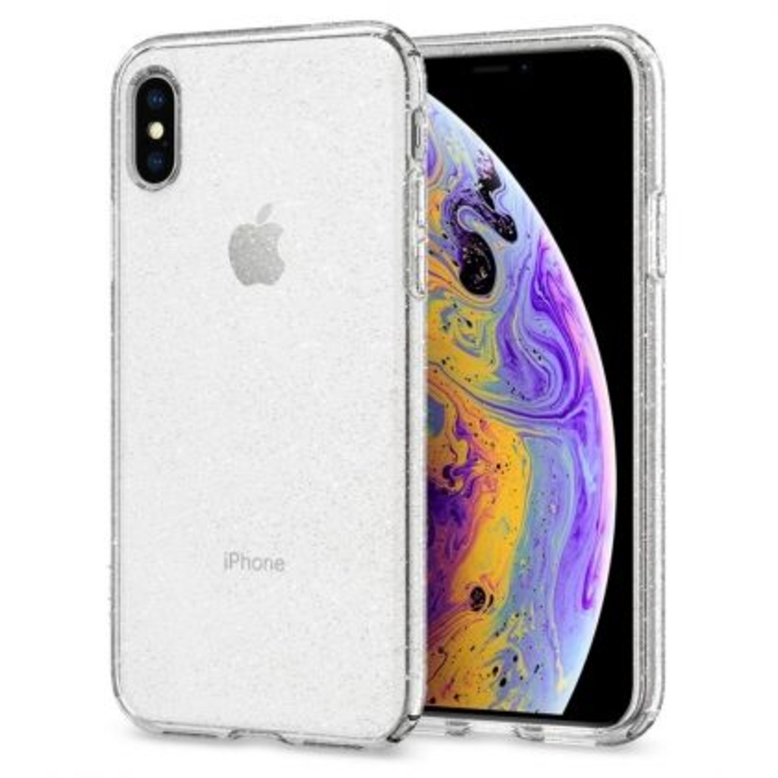Силиконов блестящ гръб Lily Crystal Glitter за IPhone X/XS, Прозрачен