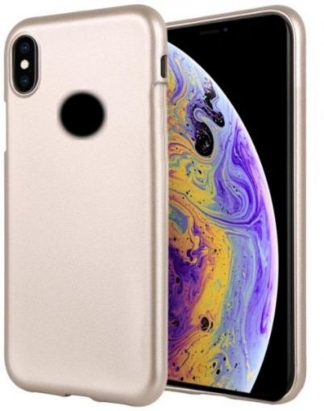 Луксозен силиконов гръб Jelly Mercury Goospery за IPhone XS MAX, Златен