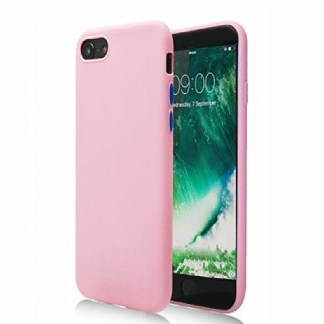 Силиконов матиран гръб SoftSolid за IPhone 7/8/SE 2020, Бледо розов