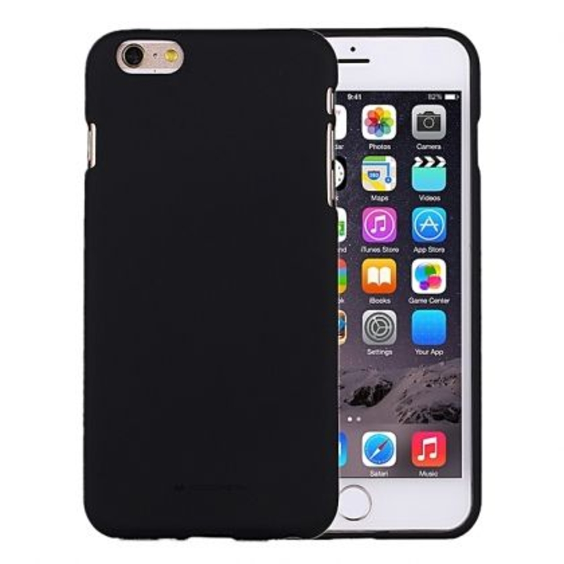 Луксозен гръб Mercury Goospery Soft Feeling за IPhone 7/8 Plus, Черен