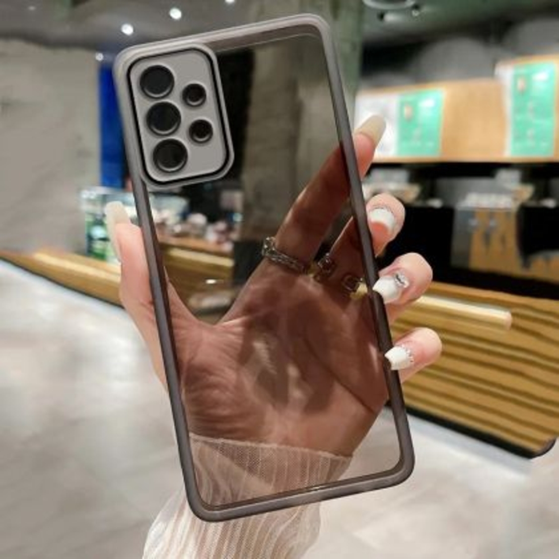 Силиконов кейс Protective Lens, Samsung Galaxy A53 5G, Защита на камерите и обективите, Черен прозрачен