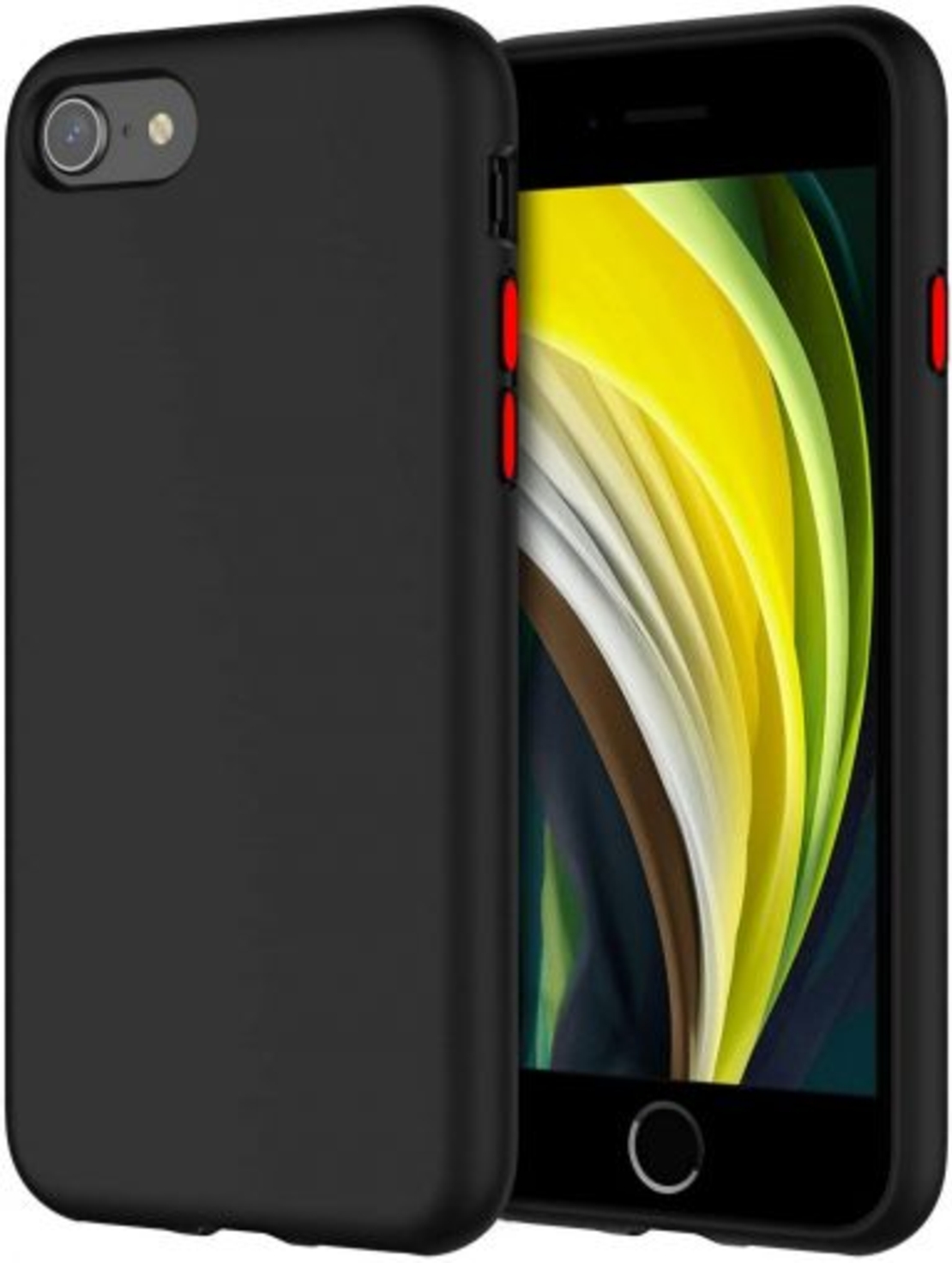 Силиконов матиран гръб SoftSolid за IPhone 7/8/SE 2020, Черен
