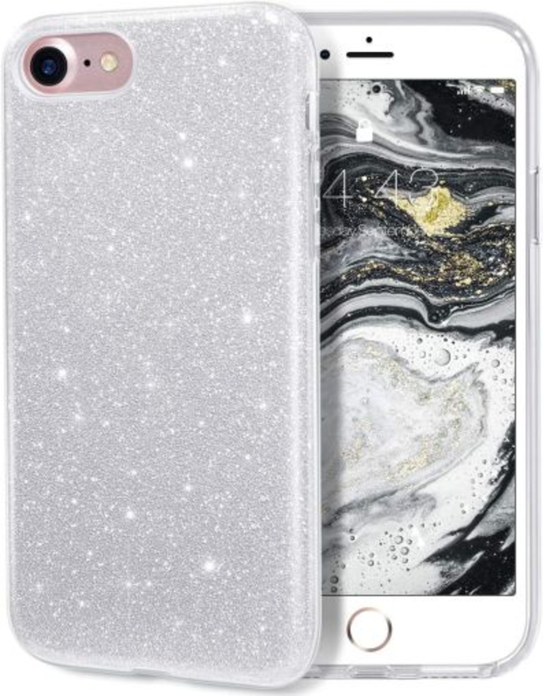 Силиконов гръб Emily Shining за IPhone 6/6S, Сребрист
