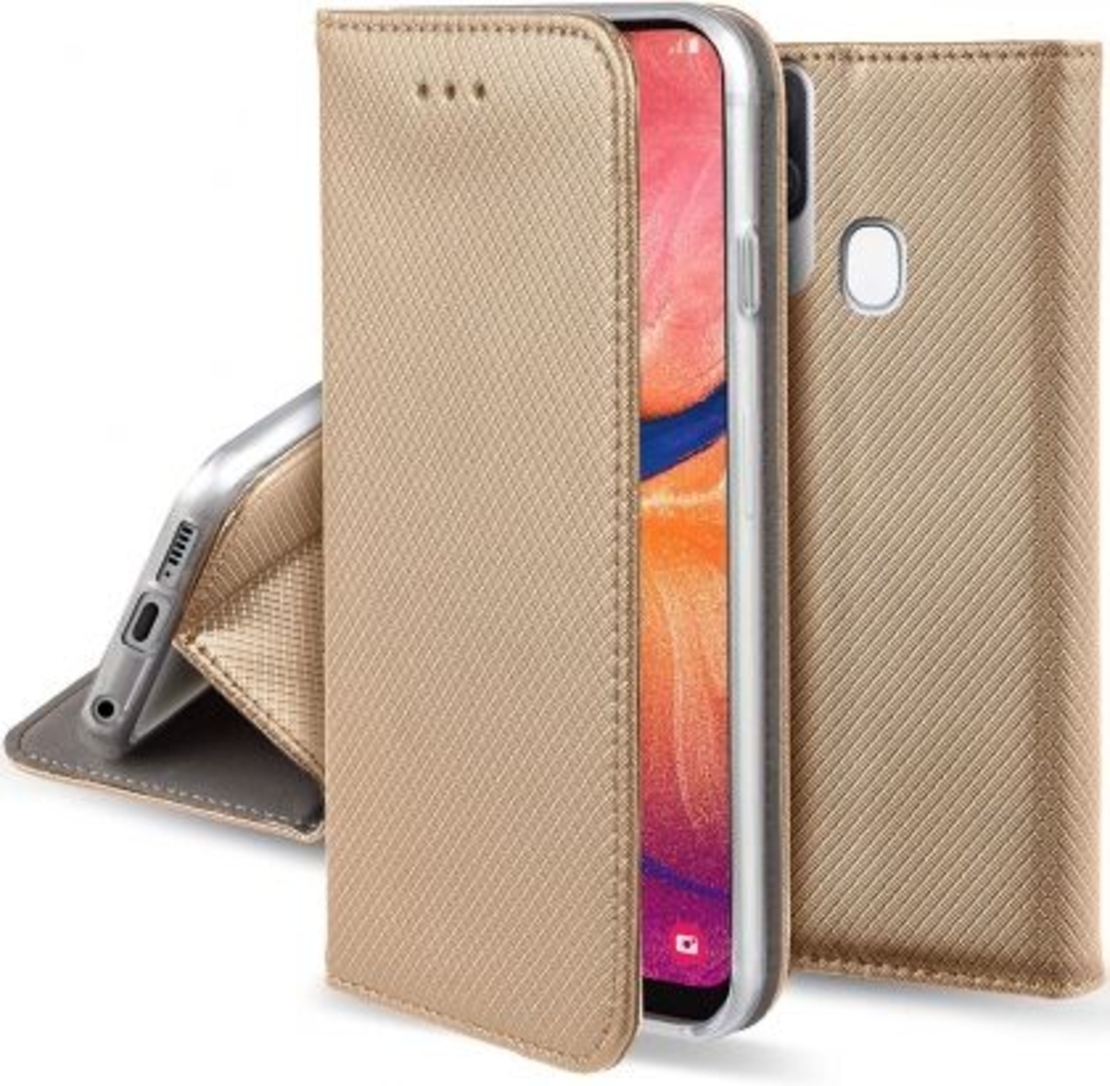 Кожен калъф Flip Book Smart за Samsung A205/A305 Galaxy A20/A30, Златен
