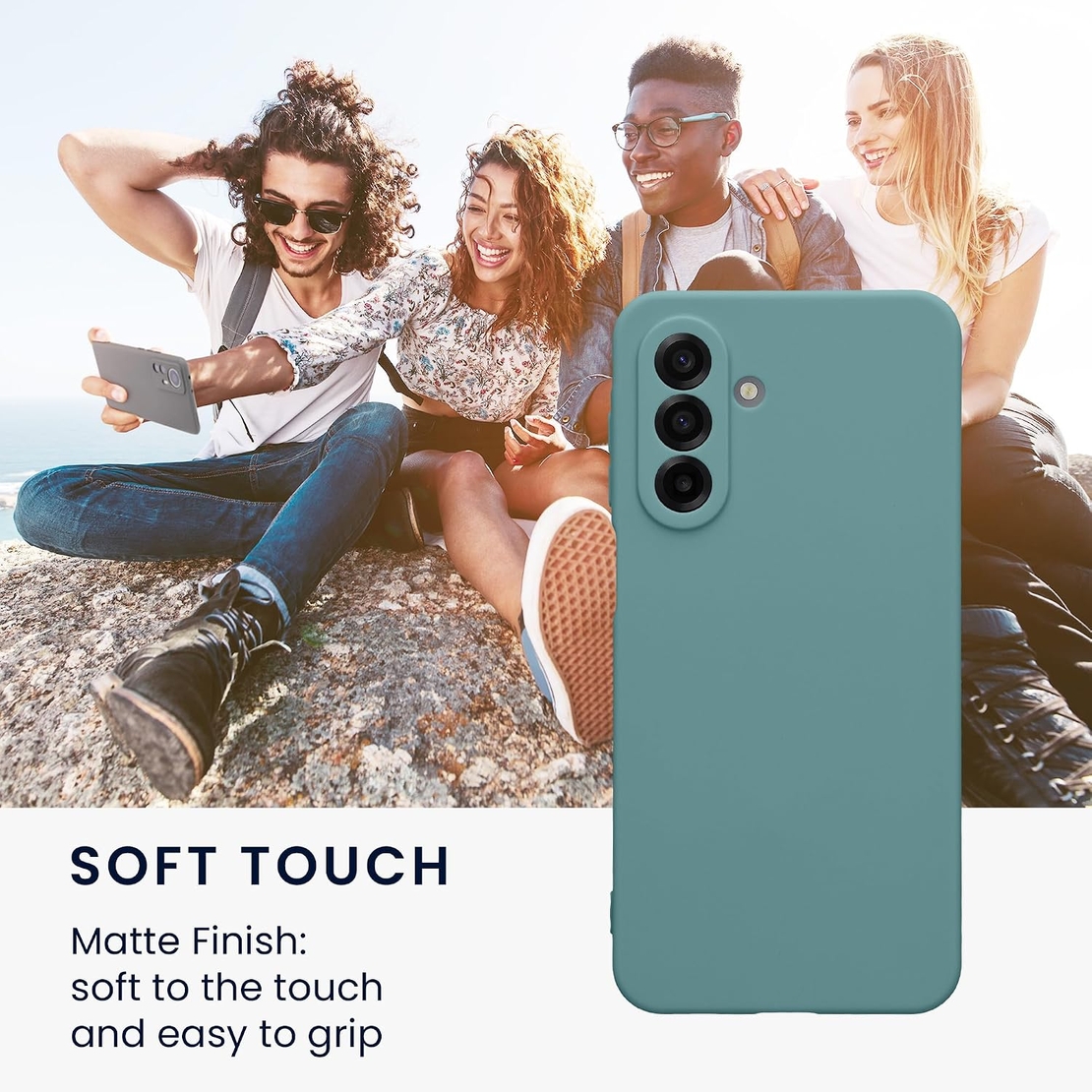 Кейс Silicone Lite за Samsung Galaxy A37 5G, Защита около камерата, Зелен
