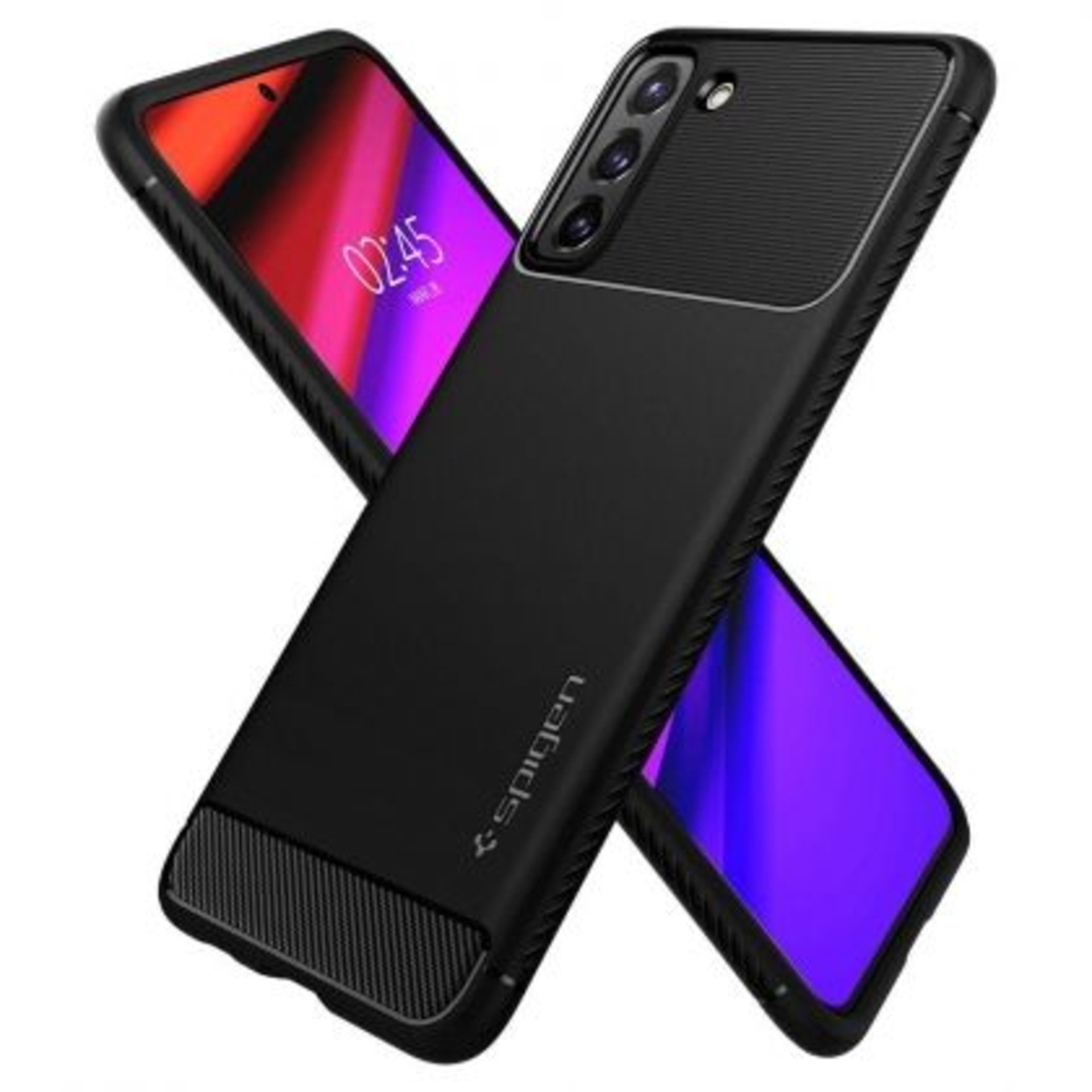 Кейс Spigen, Rugged Armor, за Samsung Galaxy S21, Черен Matt