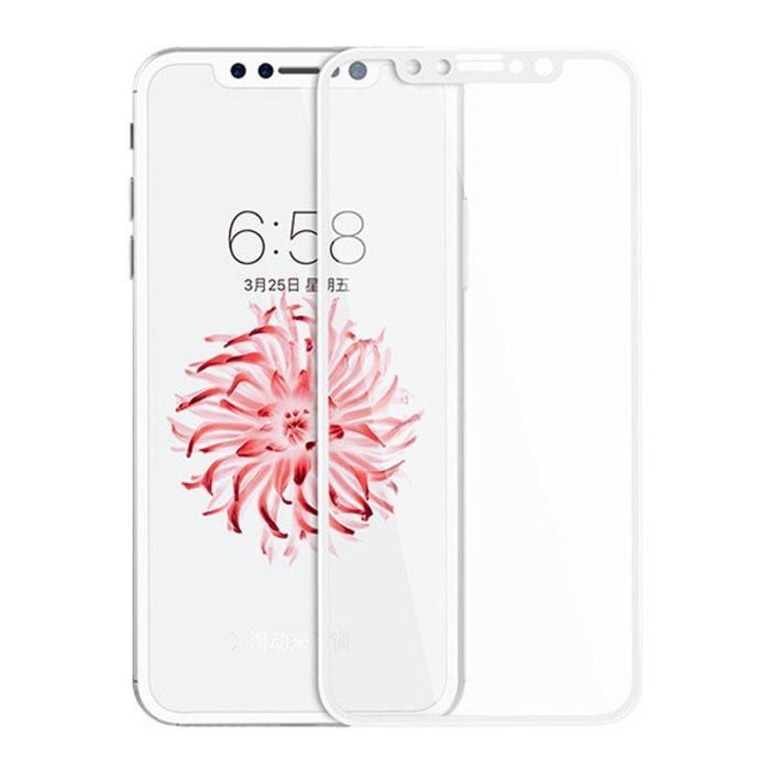5D Стъклен протектор, Full Cover Premium за IPhone X/XS (5,8''), Бял