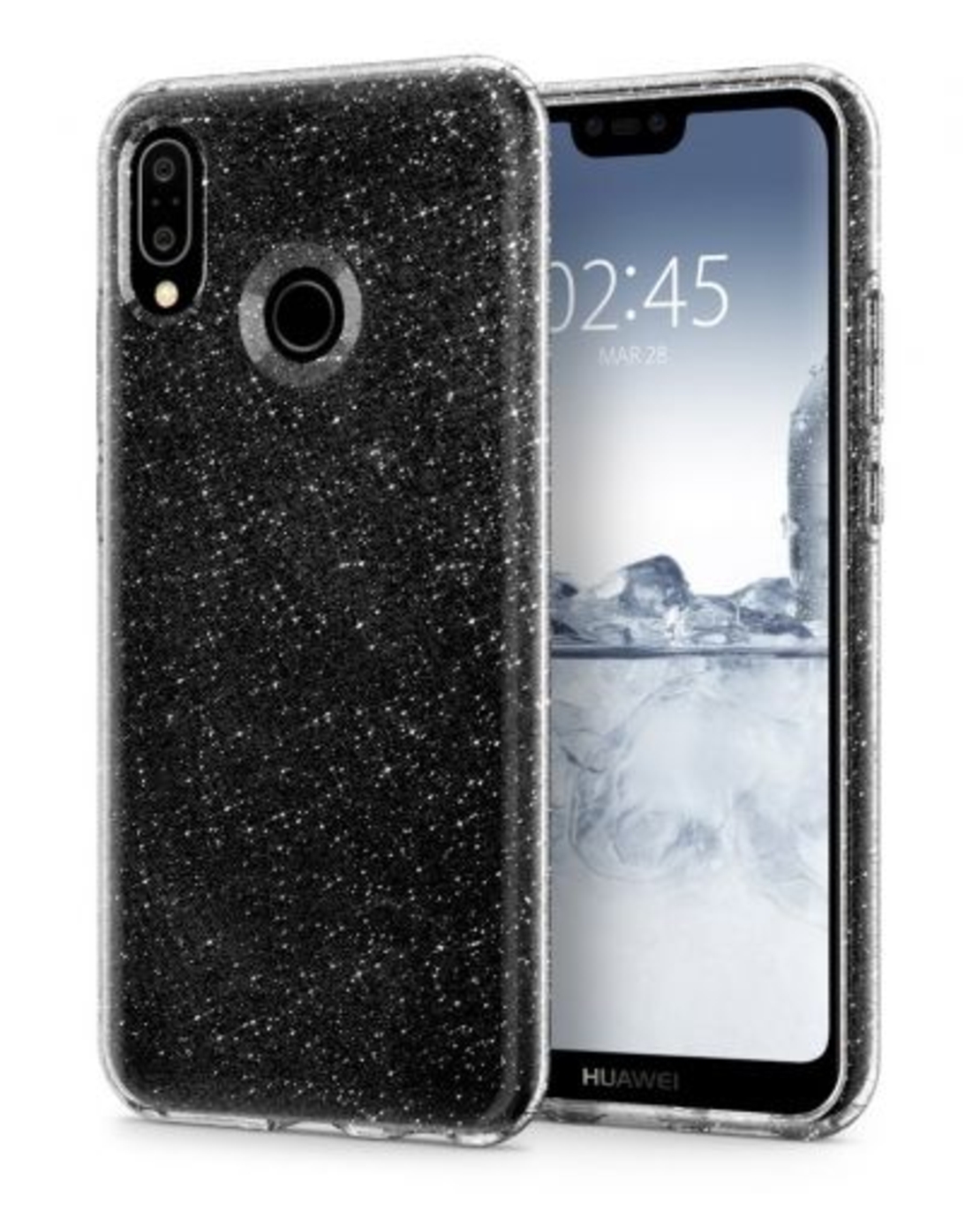 Силиконов блестящ гръб Lily Crystal Glitter за Xiaomi Redmi 7, Черен прозрачен