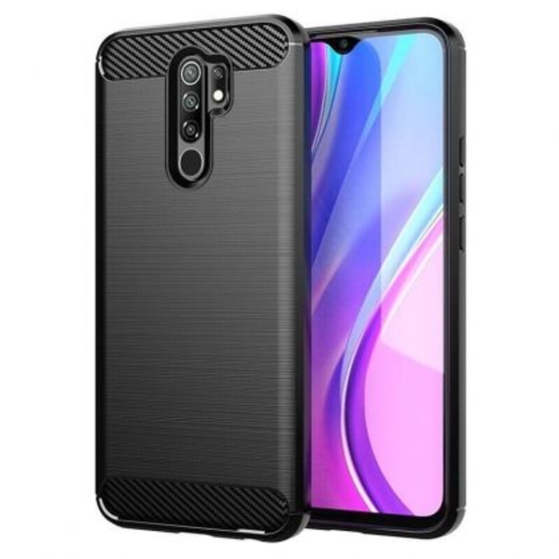 Anti Shock гръб Carbon за Xiaomi Redmi 9, Черен