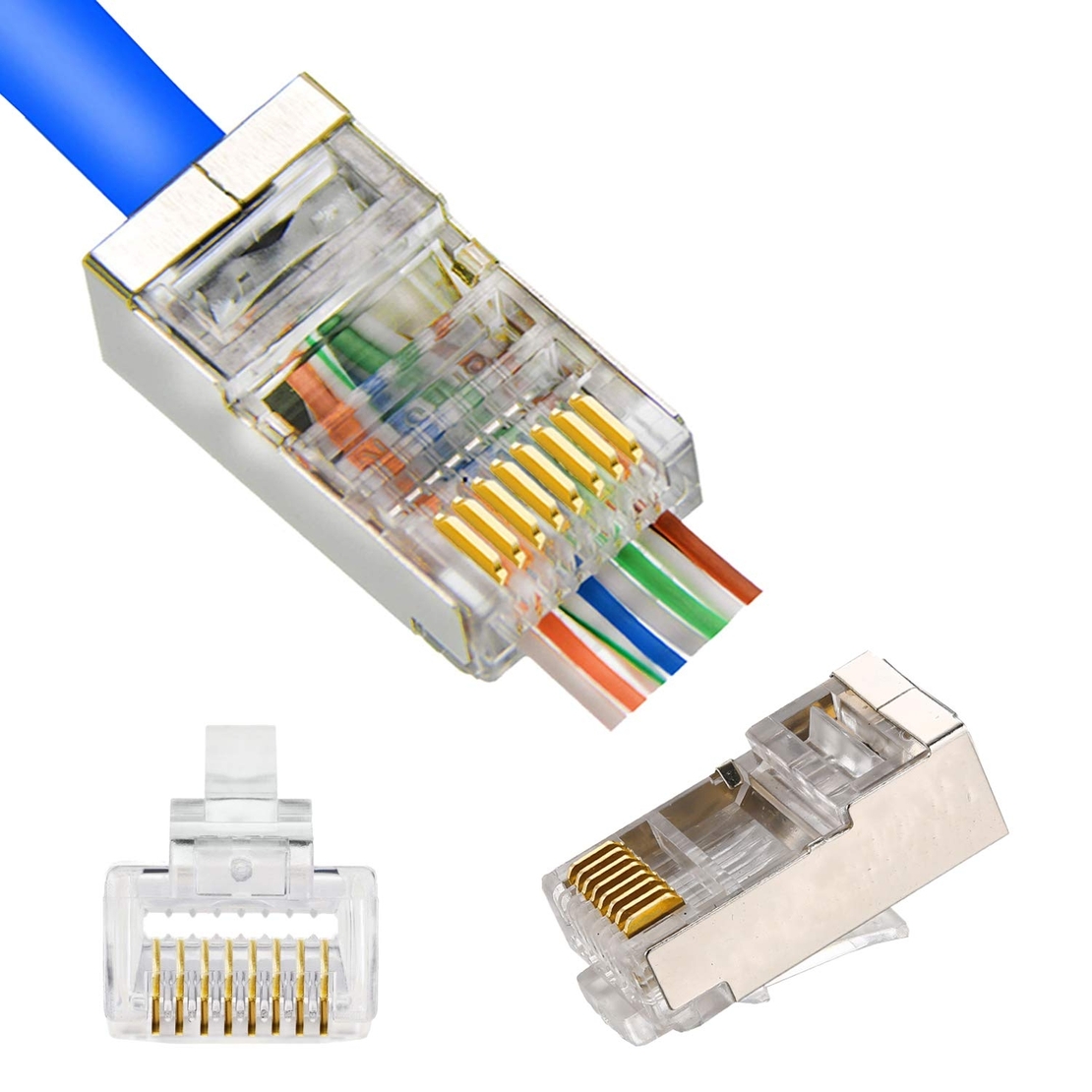 Pass-through конектор RJ45 Cat5 екраниран
